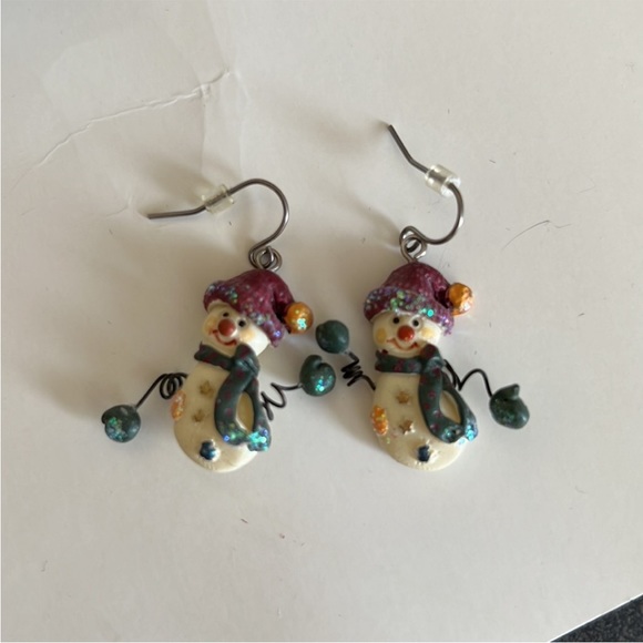 Vintage Set of 2 Snowman Earrings - Picture 4 of 6